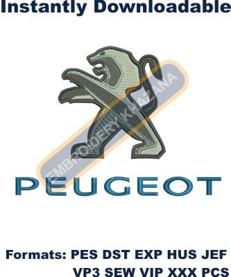 Embroidery designs Peugeot logo